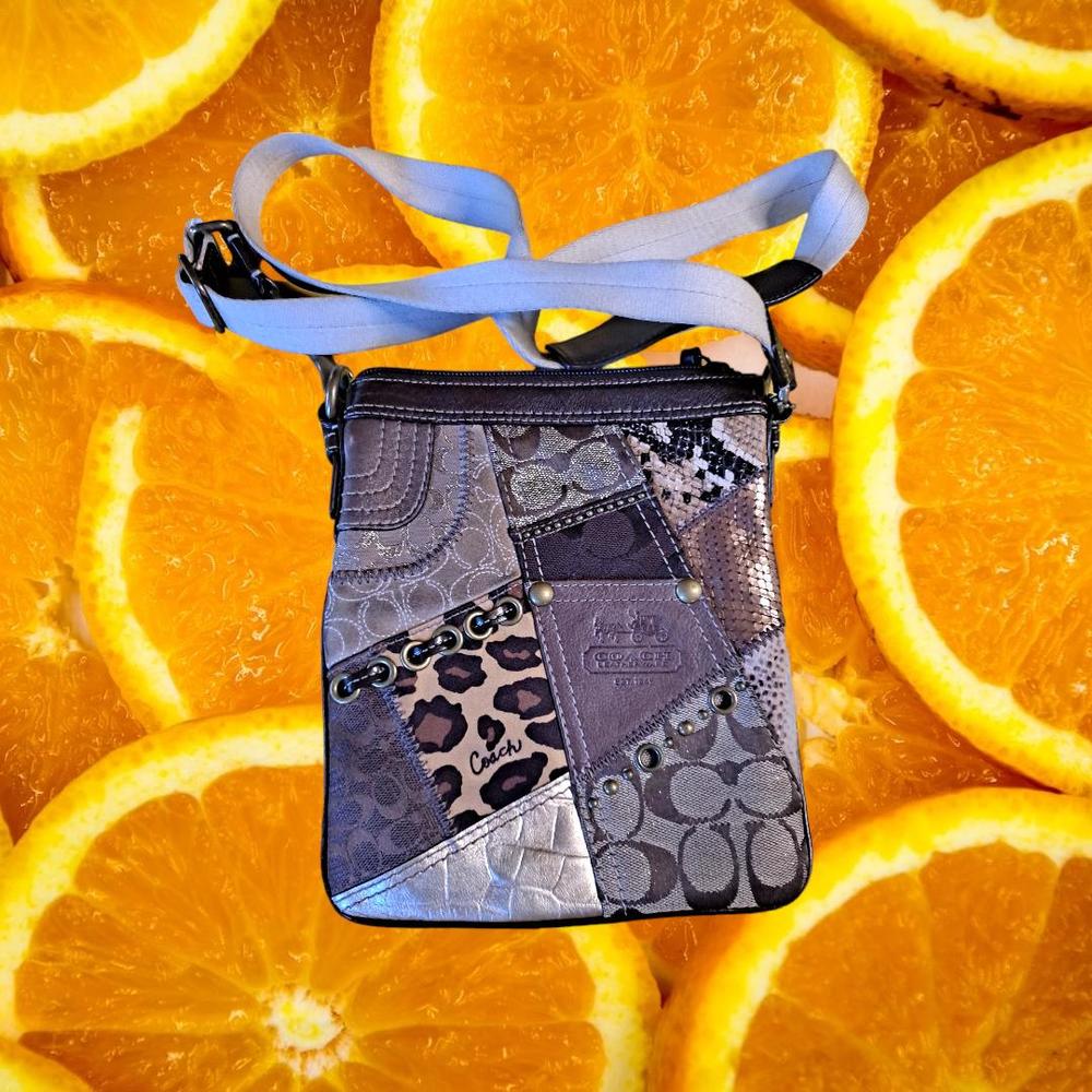 Coach Crossbody Animal Print Patchwork‎ Purse Bag Swingpack F0849-42070
